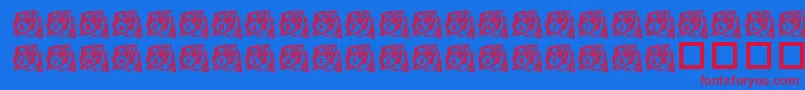 Fonte LmsTigerToy – fontes vermelhas em um fundo azul
