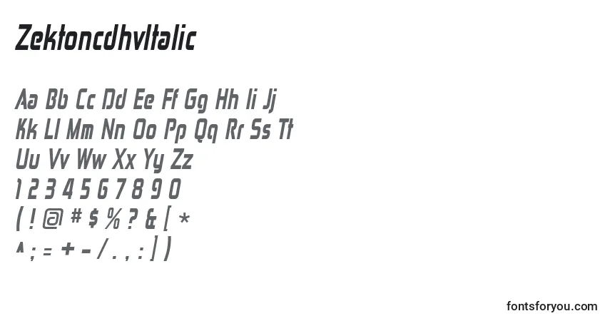 ZektoncdhvItalic Font – alphabet, numbers, special characters