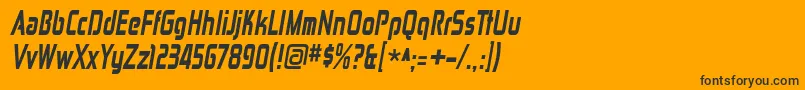 ZektoncdhvItalic Font – Black Fonts on Orange Background