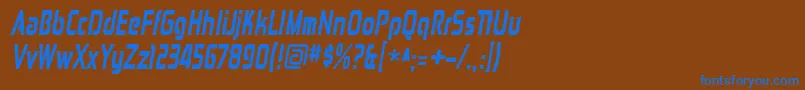 ZektoncdhvItalic Font – Blue Fonts on Brown Background