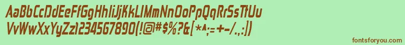 ZektoncdhvItalic Font – Brown Fonts on Green Background