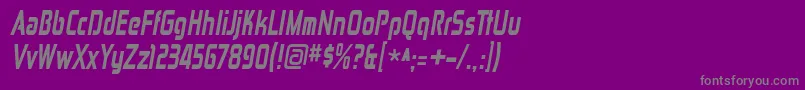 ZektoncdhvItalic Font – Gray Fonts on Purple Background