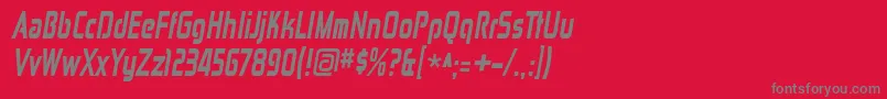 ZektoncdhvItalic Font – Gray Fonts on Red Background