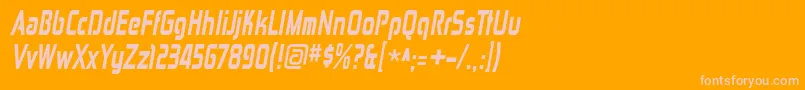 ZektoncdhvItalic Font – Pink Fonts on Orange Background