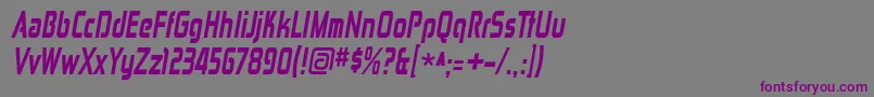 ZektoncdhvItalic-fontti – violetit fontit harmaalla taustalla