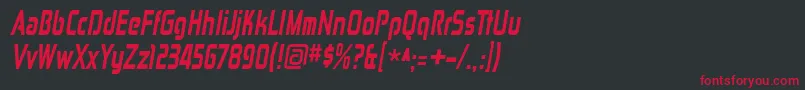ZektoncdhvItalic Font – Red Fonts on Black Background