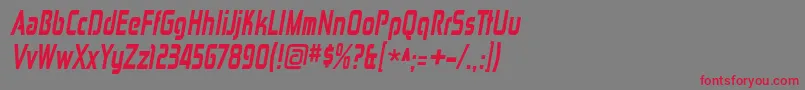 ZektoncdhvItalic Font – Red Fonts on Gray Background