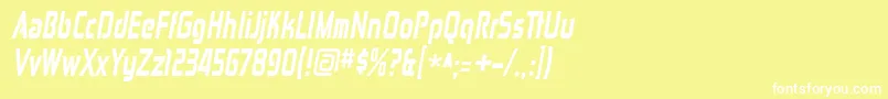 ZektoncdhvItalic Font – White Fonts on Yellow Background