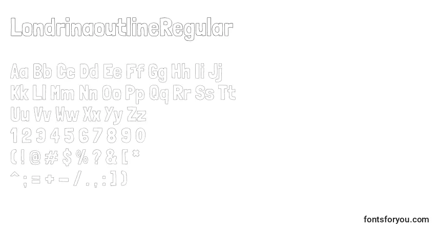 Шрифт LondrinaoutlineRegular – алфавит, цифры, специальные символы