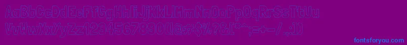 LondrinaoutlineRegular-Schriftart – Blaue Schriften auf violettem Hintergrund