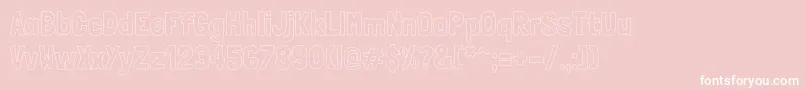 フォントLondrinaoutlineRegular – ピンクの背景に白い文字