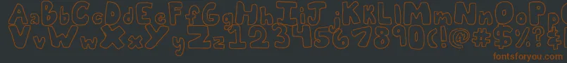 Bubblii-fontti – ruskeat fontit mustalla taustalla