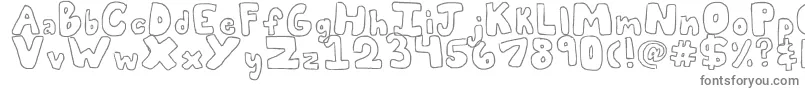Bubblii-fontti – harmaat kirjasimet valkoisella taustalla