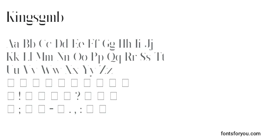 Czcionka Kingsgmb – alfabet, cyfry, specjalne znaki