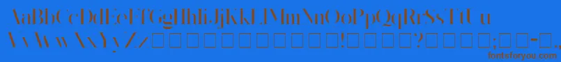 フォントKingsgmb – 茶色の文字が青い背景にあります。