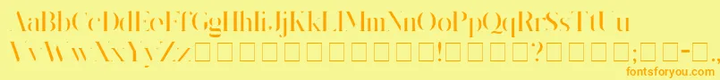 フォントKingsgmb – オレンジの文字が黄色の背景にあります。
