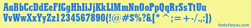StymieExtraBoldCondensedBt-Schriftart – Blaue Schriften auf gelbem Hintergrund