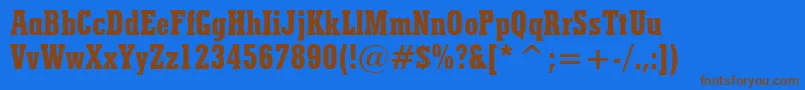 StymieExtraBoldCondensedBt Font – Brown Fonts on Blue Background