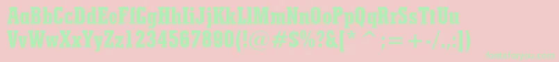 StymieExtraBoldCondensedBt Font – Green Fonts on Pink Background