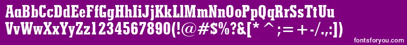 StymieExtraBoldCondensedBt-Schriftart – Weiße Schriften auf violettem Hintergrund