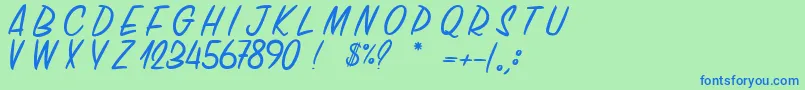 ChickenChorizo Font – Blue Fonts on Green Background