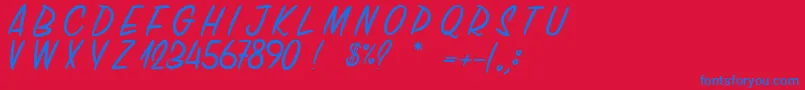 ChickenChorizo Font – Blue Fonts on Red Background