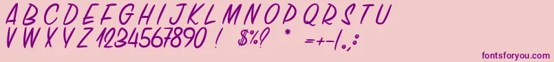 ChickenChorizo-Schriftart – Violette Schriften auf rosa Hintergrund