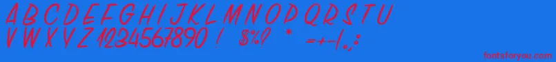 ChickenChorizo Font – Red Fonts on Blue Background