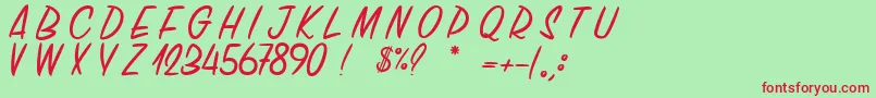 ChickenChorizo Font – Red Fonts on Green Background