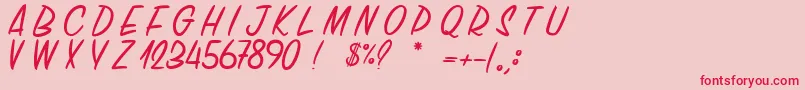 ChickenChorizo Font – Red Fonts on Pink Background