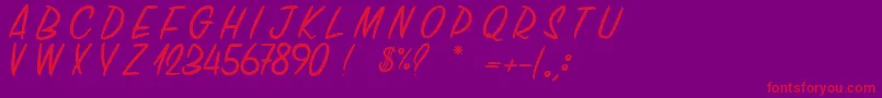 ChickenChorizo Font – Red Fonts on Purple Background