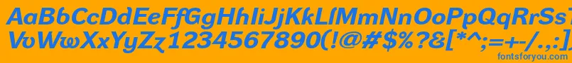 DynagroteskrxeBolditalic Font – Blue Fonts on Orange Background