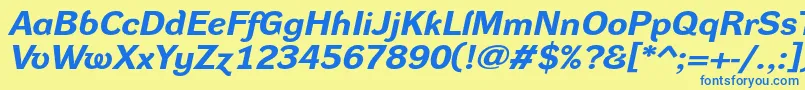 DynagroteskrxeBolditalic Font – Blue Fonts on Yellow Background
