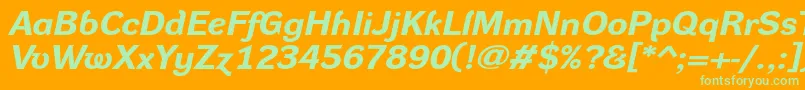 DynagroteskrxeBolditalic Font – Green Fonts on Orange Background