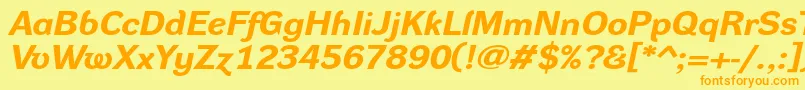 DynagroteskrxeBolditalic Font – Orange Fonts on Yellow Background