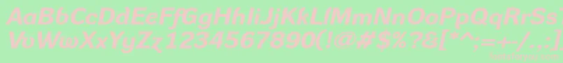 Więcej informacji o czcionce DynagroteskrxeBolditalic Czcionka DynagroteskrxeBolditalic – różowe czcionki na zielonym tle