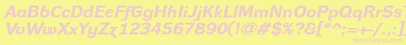 DynagroteskrxeBolditalic Font – Pink Fonts on Yellow Background