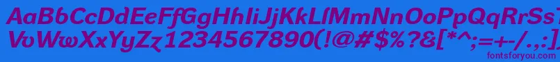 Подробнее о шрифте DynagroteskrxeBolditalic Шрифт DynagroteskrxeBolditalic – фиолетовые шрифты на синем фоне