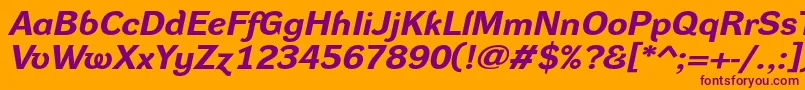 DynagroteskrxeBolditalic Font – Purple Fonts on Orange Background