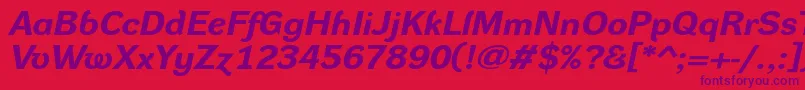 Lisätietoja DynagroteskrxeBolditalic-fontista DynagroteskrxeBolditalic-fontti – violetit fontit punaisella taustalla