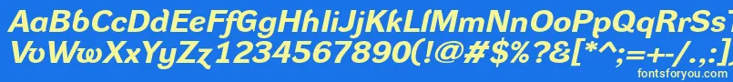 DynagroteskrxeBolditalic Font – Yellow Fonts on Blue Background