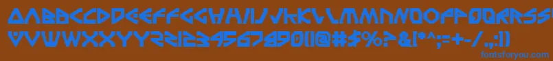 フォントTerra Firma Bold – 茶色の背景に青い文字