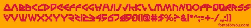 Terra Firma Bold-Schriftart – Rote Schriften auf orangefarbenem Hintergrund