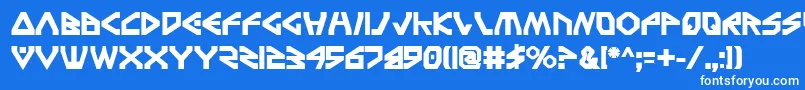 Czcionka Terra Firma Bold – białe czcionki na niebieskim tle