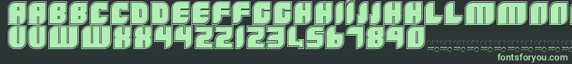 BoldieOutline-fontti – vihreät fontit mustalla taustalla