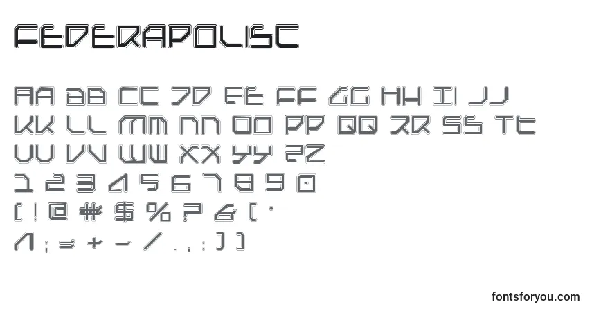 characters of federapolisc font, letter of federapolisc font, alphabet of  federapolisc font
