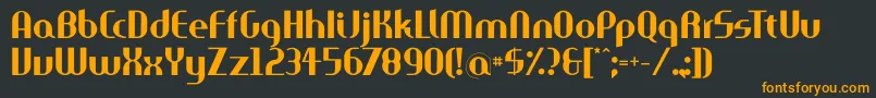 フォントAparta – 黒い背景にオレンジの文字