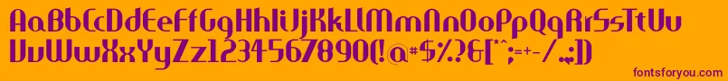 フォントAparta – オレンジの背景に紫のフォント