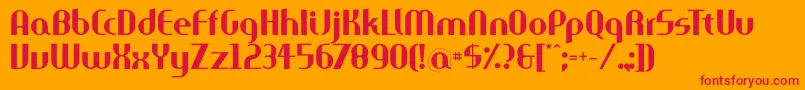 フォントAparta – オレンジの背景に赤い文字