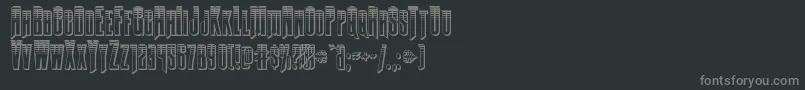 フォントButchsundanceplat – 黒い背景に灰色の文字